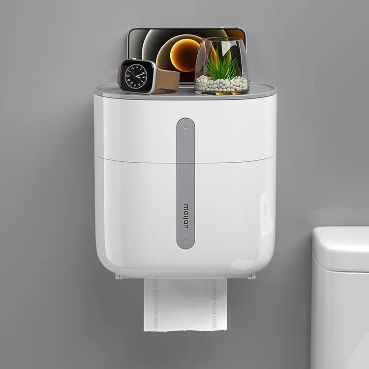 卫生间厕纸盒免打孔纸巾盒壁挂式厕所防水纸巾架卫生纸卷纸抽纸盒