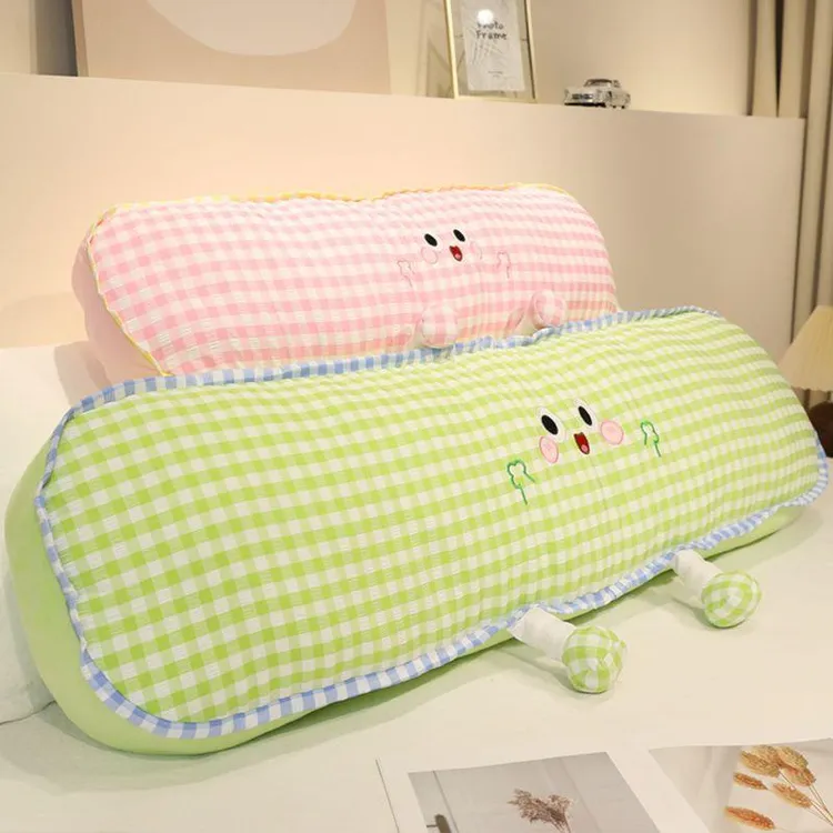 多巴胺格子布长条枕女生睡觉夹腿抱枕床上侧睡靠枕床头靠背垫宿舍