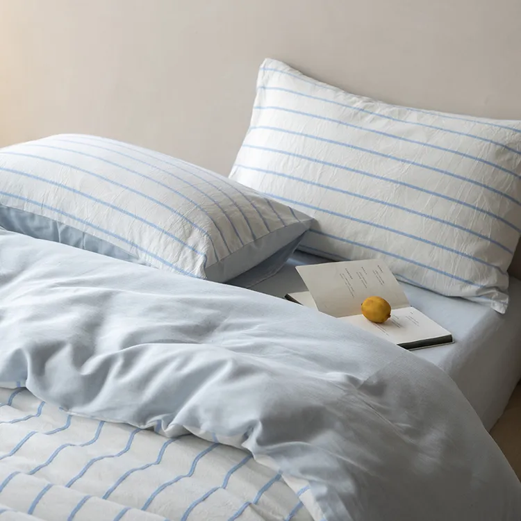 【云玺】2025开学季超柔软纯棉四件套简约民宿风提花四件套