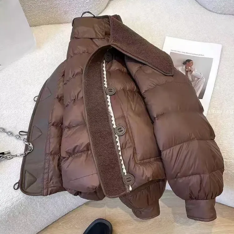 W阿薇-特体300斤欧货翻领颗粒绒棉服