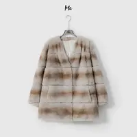 ME【赤兔皮草】巨软兔毛桑蚕丝内衬时尚中长款保暖皮草外套MESA5634