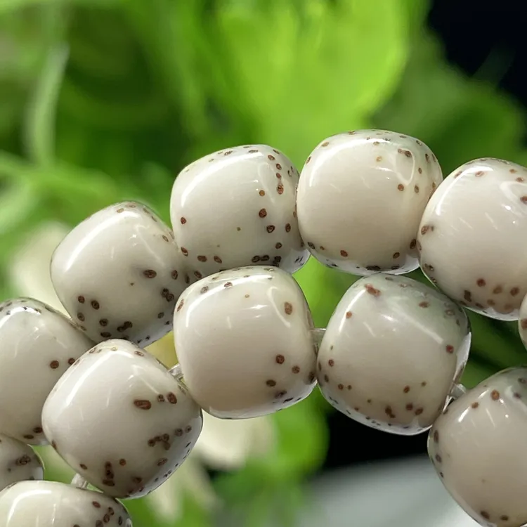 209898星月菩提河豚石玉料大留白文玩手串