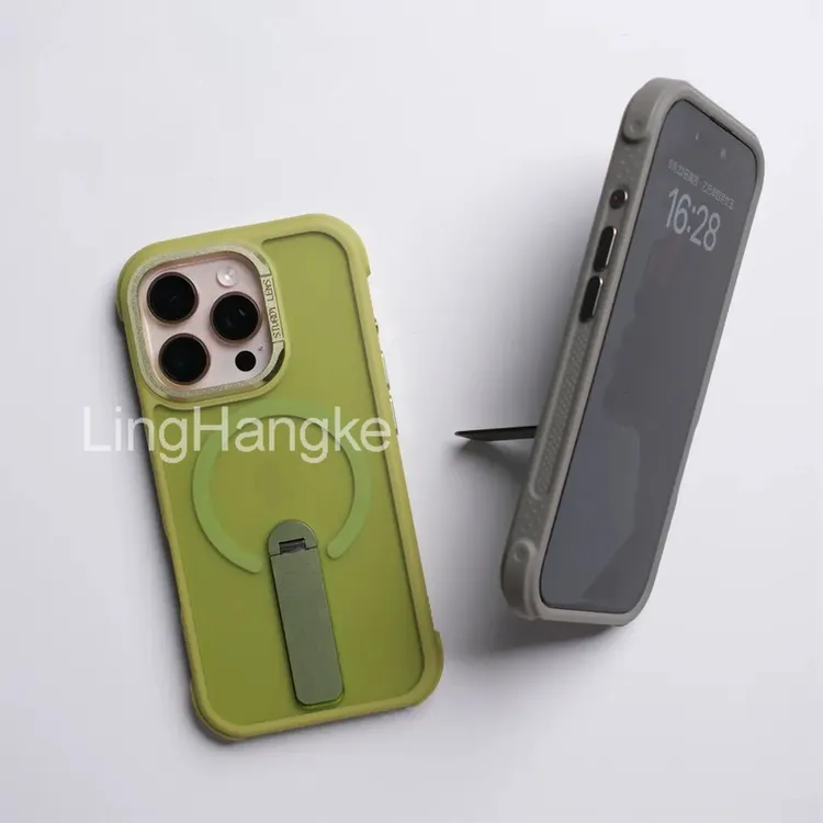 升级防撞升级一字支架适用苹果16promax磁吸手机壳15防摔14/13硬