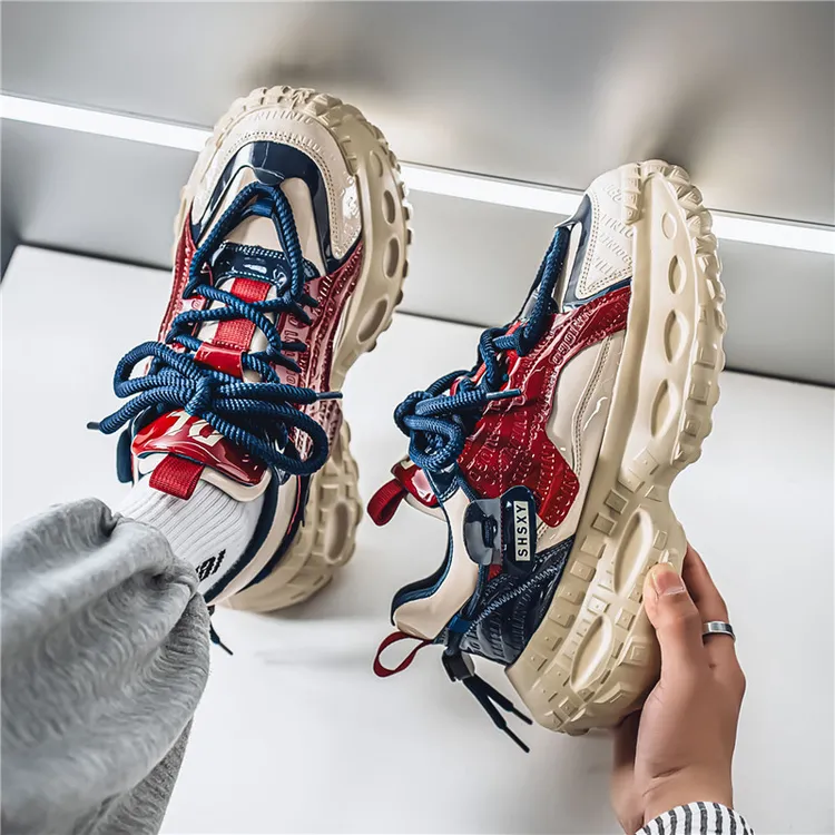 潮牌老爹鞋男2025新款厚底增高轮胎底潮鞋复古时尚百搭休闲运动鞋