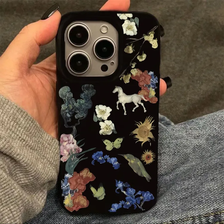 艺术油画适用iPhone16苹果13手机壳15promax小众14/11果冻壳12软