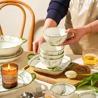 舍里郁金香清新陶瓷饭碗家用少女餐具高颜值网红款米饭碗家用饭碗