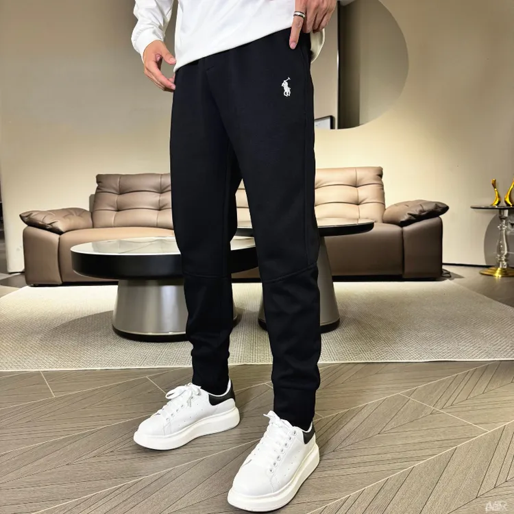 长洋气季子秋宽松潮裤男修身士休闲裤运动裤男潮流休闲裤刺绣轻奢