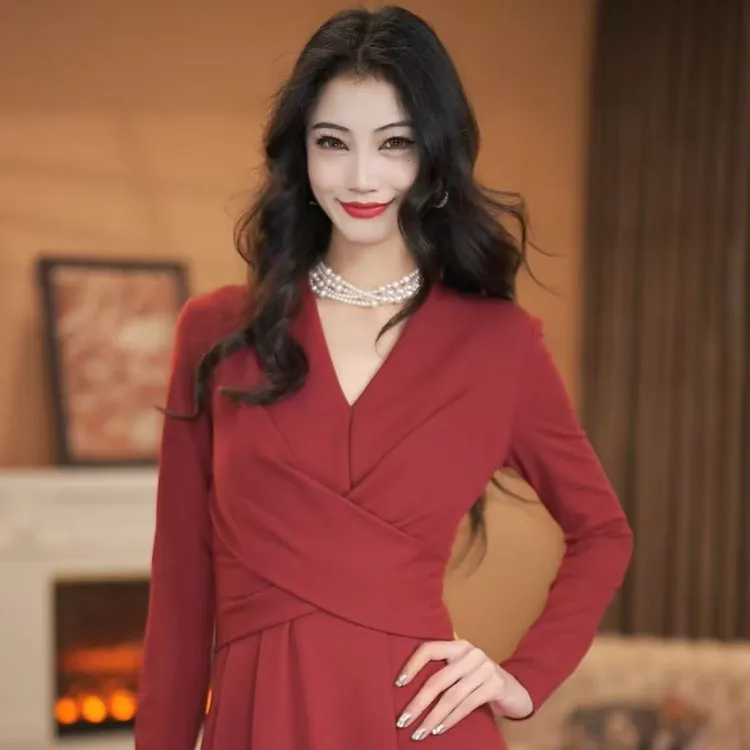 【于一】迎春 新款高级优雅气质小众设计连衣裙-YL20061