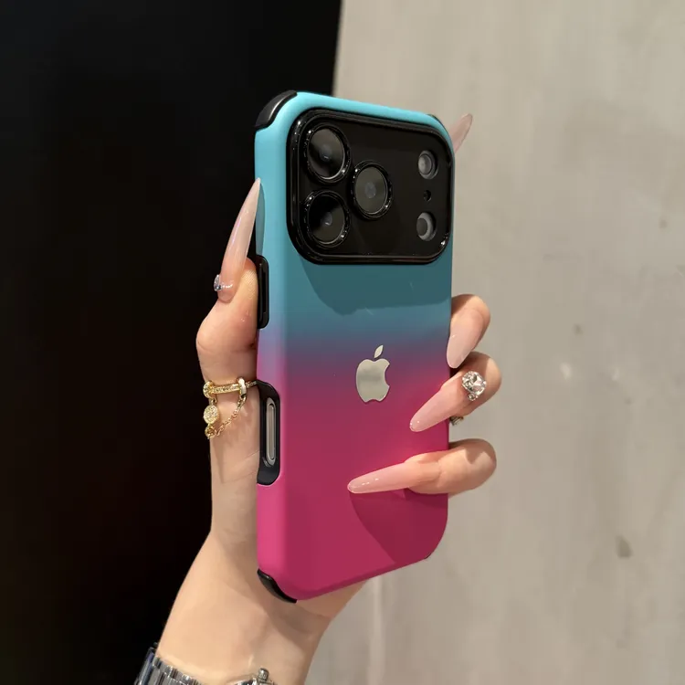 撞色渐变晕染适用苹果17proamx手机壳iPhone16/15防摔14全包13
