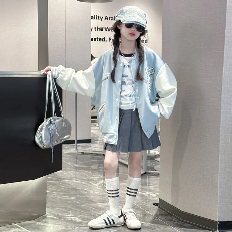 女童外套秋2025新款洋气好看儿童大童秋装韩系穿搭棒球服夹克上衣