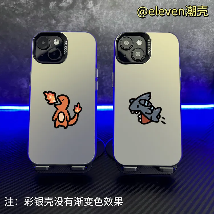 小火龙小鲨鱼-【彩银壳】软包手机壳适用于苹果17voio/oppo小米15