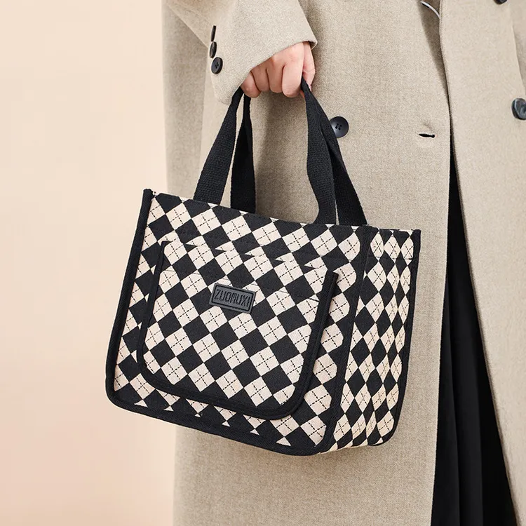 佐木希新款日式杂物小拎包妈咪包手提袋子通勤上班族托特包帆布包