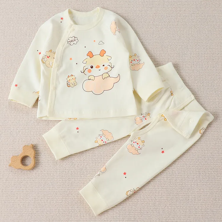 婴儿纯棉秋衣秋裤套装新生儿宝宝无骨缝制套装长袖四季儿童承承鹿