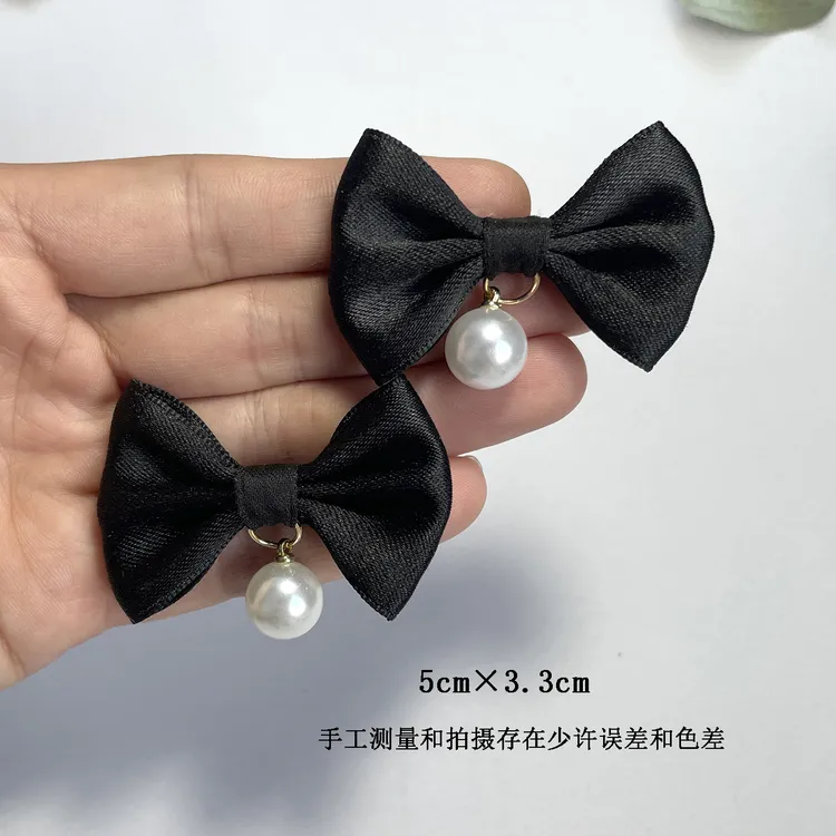 5cm黑色珍珠蝴蝶结胸针气质百搭少女感小众甜美领口别针装饰日韩