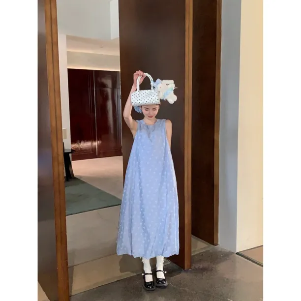 【赵小小&蓝色海湾】28970 夏季法式碎花气质短款显瘦露背连衣裙女