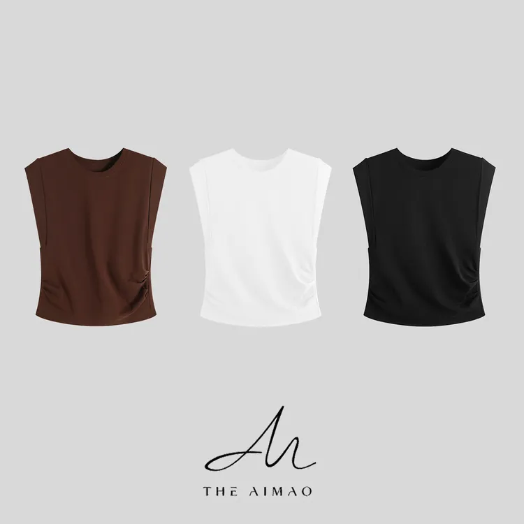 现货【THE AIMAO】“云感骨架”定纺莱赛尔棉纺薄凉显瘦上衣XYX82261
