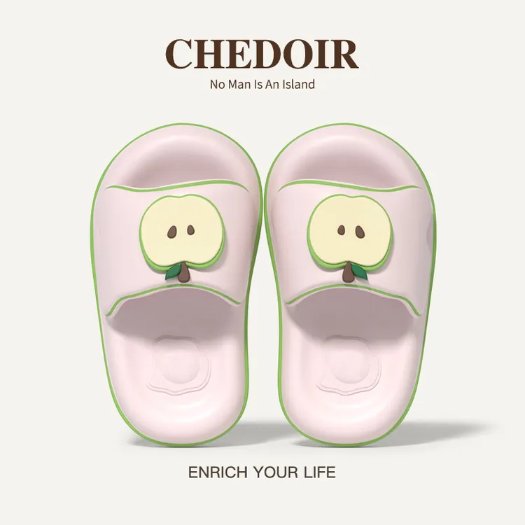 chedoir少女心可爱苹果派拖鞋女款夏季居家用EVA防滑洗澡凉拖外穿