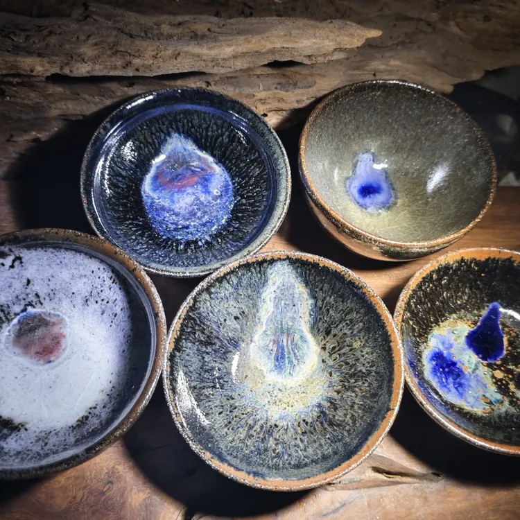 柴烧落灰烧建盏 窑汉专场 瑕宝 茶盏主人杯