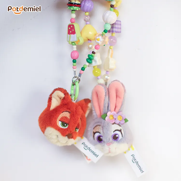 potdemiel迪士尼朱迪尼克史迪仔草莓熊噗噗手机链挂件