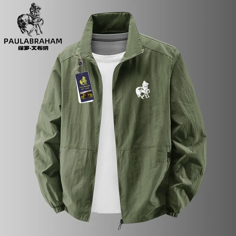 保罗艾布纳男士夹克外套防风防水户外三防冲锋衣宽松大码休闲外套