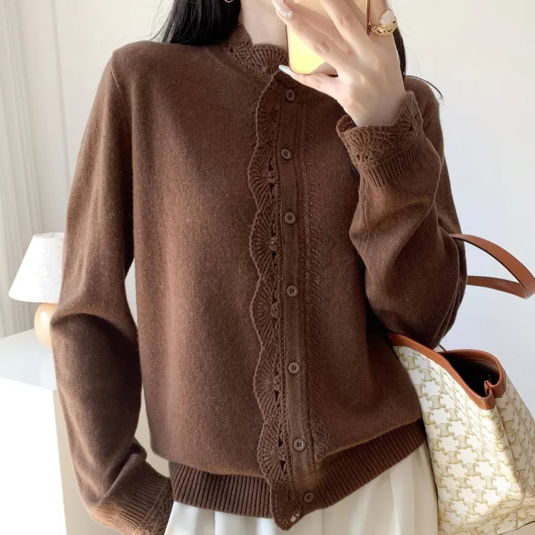 1460款★10羊绒90羊毛手工钩花边（627200155）