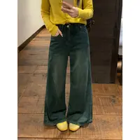 【双11捡漏】乌77复古蓝色水洗阔腿牛仔裤女百搭直筒拖地长裤早秋