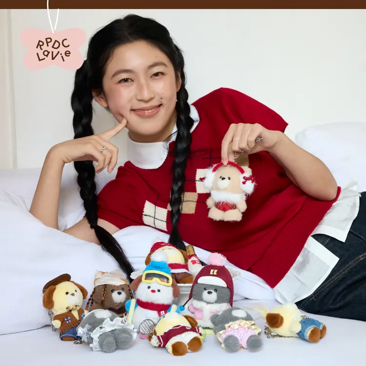 【董璇/杨超越同款】「发财家族」网球游牧波嬉小狗小熊毛绒挂件