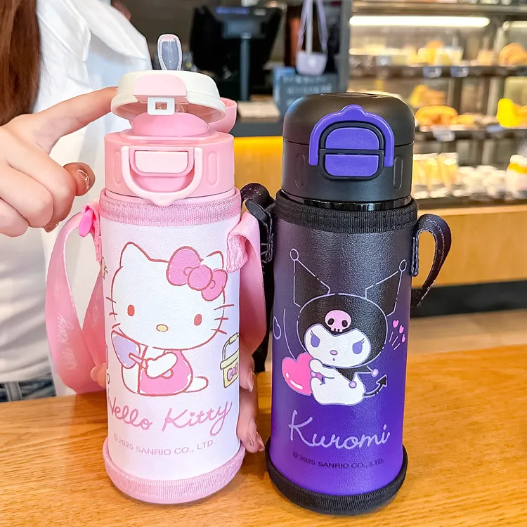hellokitty儿童保温杯女生新款2025水杯学生上学专用吸管杯子便携