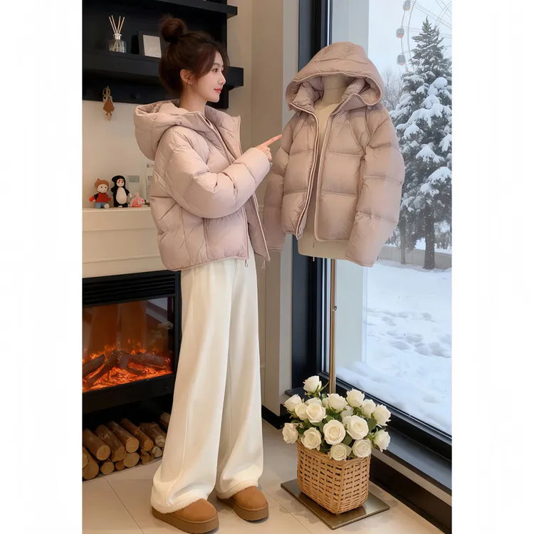 通勤风云朵泡芙连帽龟背女秋冬季2025大码新款设计感保暖棉服外套