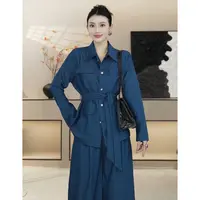 【岚山秋序】2025年秋季新款设计感系带蝴蝶结收腰套装HBZX641507