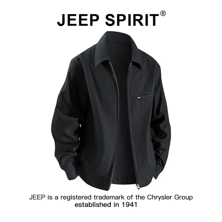 JEEPSPIRIT吉普复古底特律夹克男士秋季新款高街潮流翻领工装外套