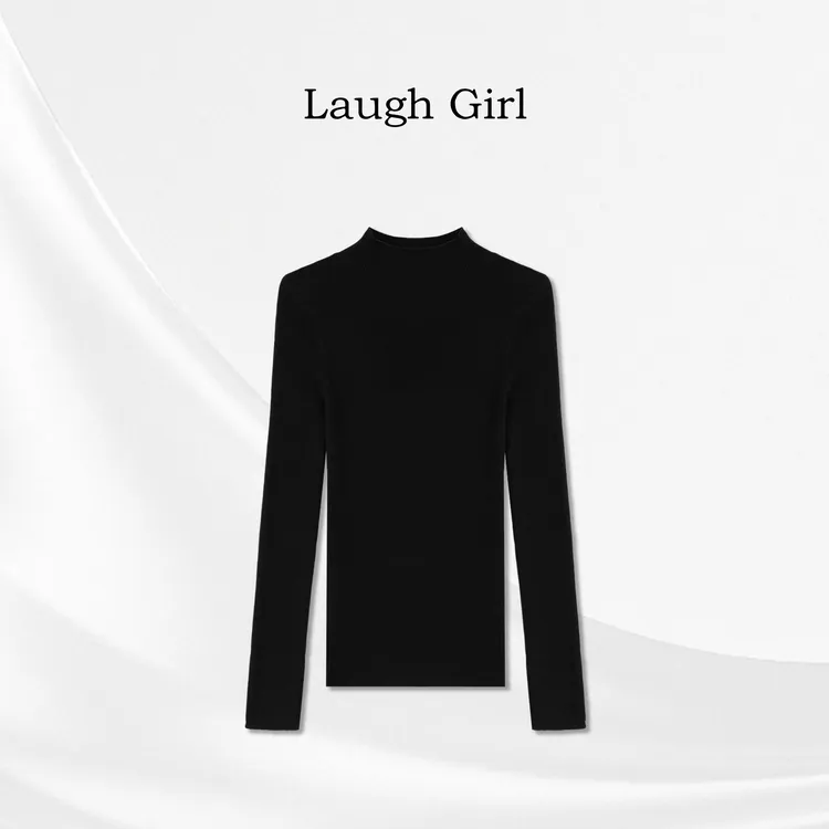 楚楚君 Laugh girl【漫漫时光】半高领净版显瘦打底毛衣XL531135J