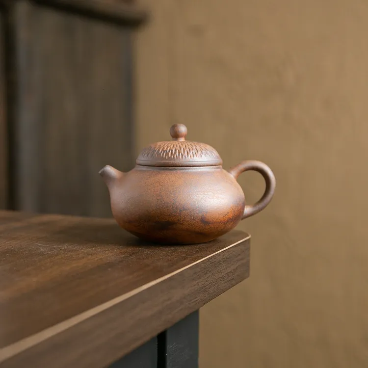 【正版川冶】小梨壶.06811.粗陶原矿天然复古茶壶容天类侘寂风茶器