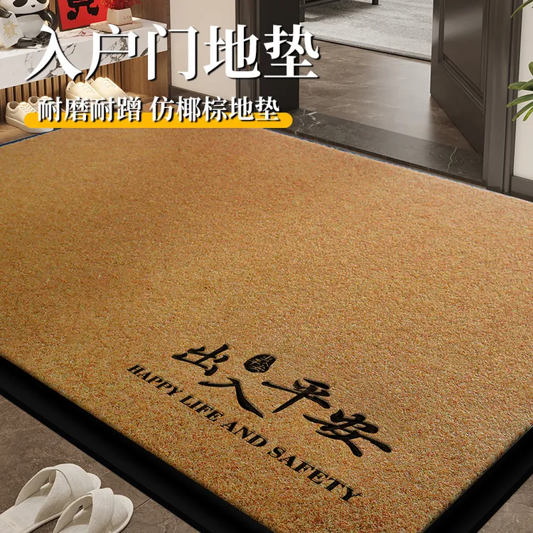入户门地垫高级感进门脚垫家用门口地毯门厅防滑耐磨仿椰棕门垫