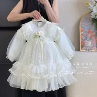 2025秋"山茶花"女童泡泡袖洛丽塔网纱连衣裙60186