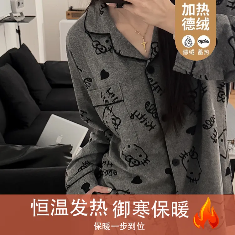 【秋冬德绒】2025新款秋冬德绒长袖睡衣加厚甜美可爱少女套装家居服