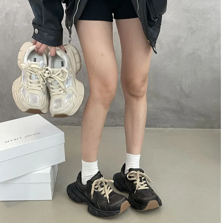 SGIRL TWTW复古擦色老爹鞋女新款时尚小个子增高运动休闲鞋B585-3
