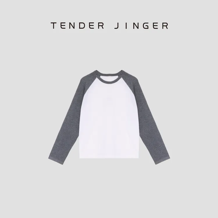 Tender Jinger【叠叠乐】丝光羊毛混纺撞色长袖上衣T53BBS41234