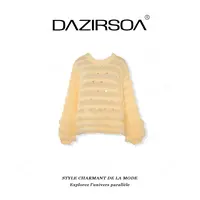 DAZIRSOA/达姿“解构芭蕾”时尚百搭拼接狐狸毛洋气慵懒毛衣 AB658