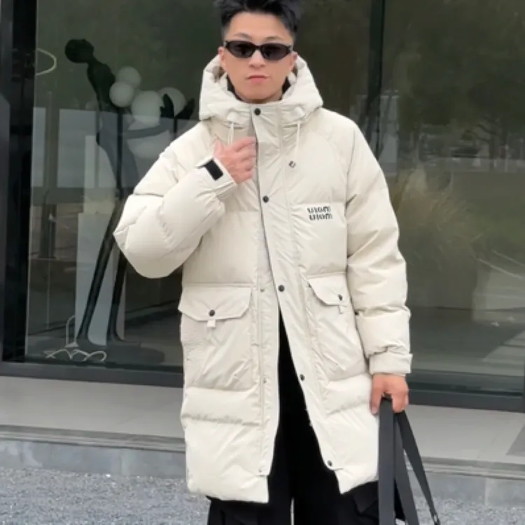 中长款连帽保暖棉服韩版宽松加厚运动休闲男士潮流时尚秋冬