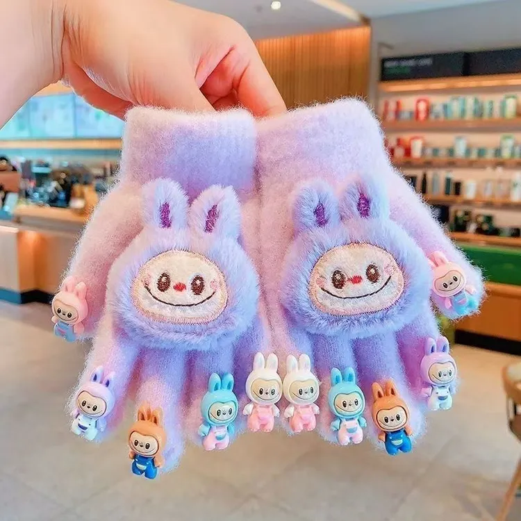 2025儿童手套新款卡通可爱五指套冬季男女童防寒保暖宝宝保暖手套