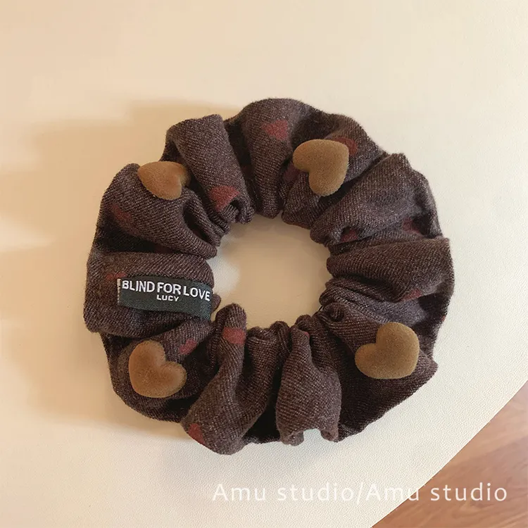 设计感小众爱心大肠发圈女韩系气质扎头发丸子头发绳头绳皮筋发饰