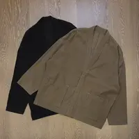 极简设计~莫代尔混纺复古暗门襟V领道袍凉感男女长袖开衫薄外套