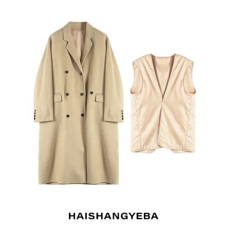 【海上叶爸】新款2025秋冬百搭95羊毛5羊绒宽松气质厚款长款大衣