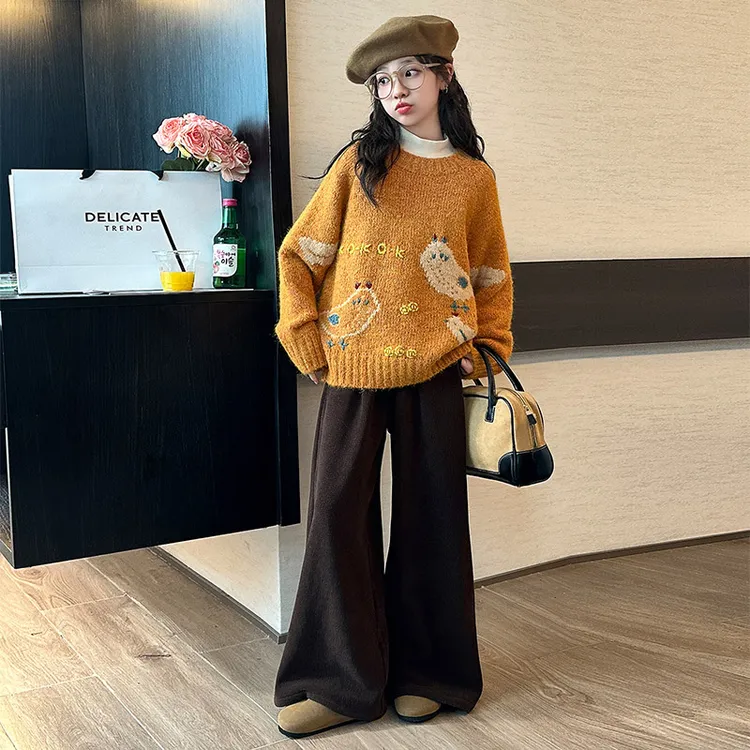 女童毛衣冬季2025新款时髦儿童女孩冬装女大童秋冬超好看的针织衫