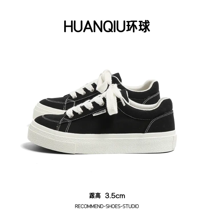 环球帆布鞋子情侣厚底秋季新款学生休闲运动百搭板鞋
