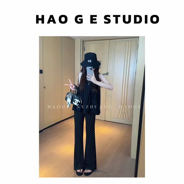 浩哥严选●波点裤HGX5XXK1622A休闲裤预显瘦垂感时尚设计感减龄