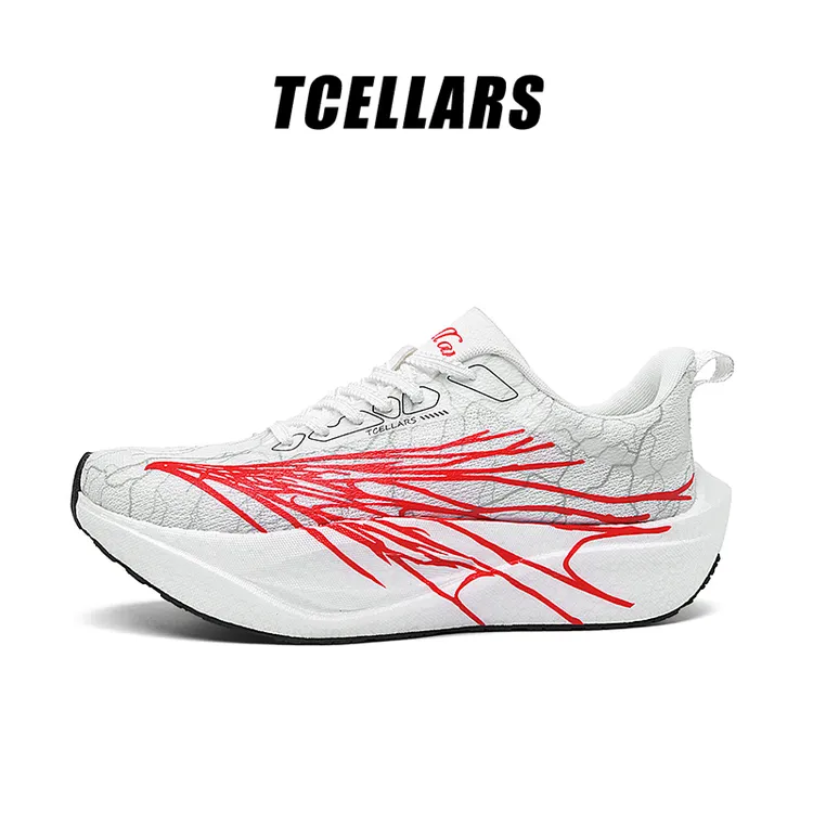 TCELLARS全掌碳板夜光跑步鞋zoom心跳风体测训练鞋轻便厚底运动鞋