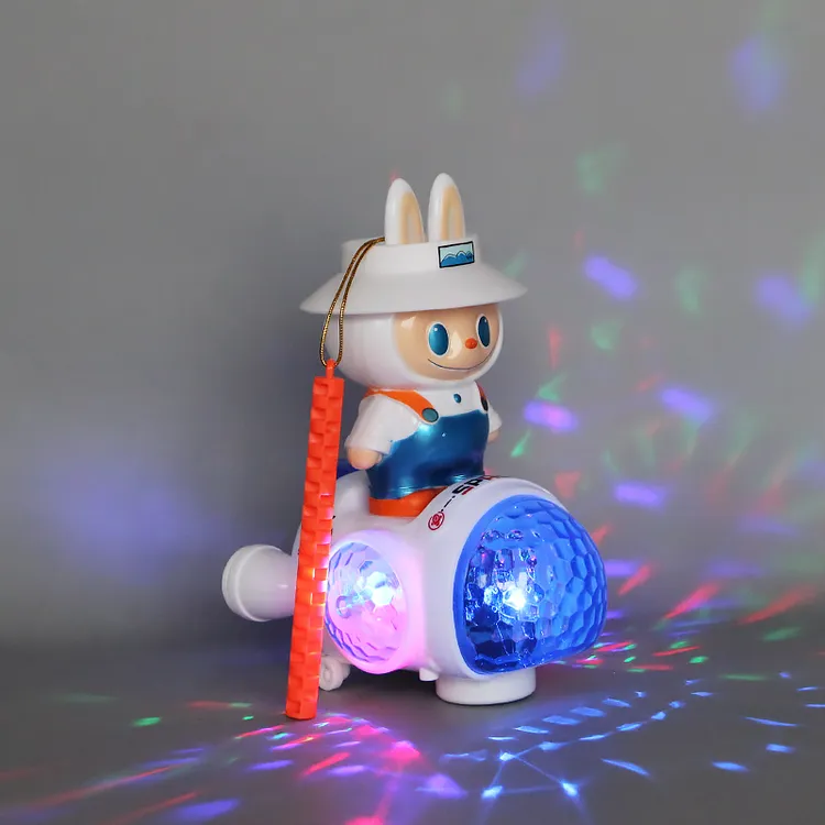 儿童卡通网红中秋新年春节元宵手提发光万向可行走发声花灯笼玩具