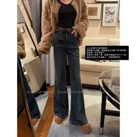 Glele私服「加绒超绝微喇裤」长腿秘籍设计感时尚中筒微喇牛仔